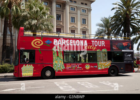 Bus für Stadtrundfahrten, Barcelona City Tour, Barcelona, Katalonien, Spanien, Europa, PublicGround Stockfoto