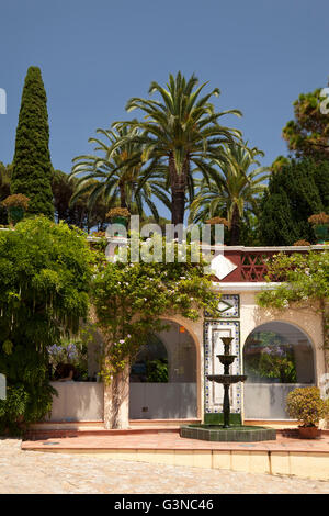 Eingangsbereich des Jardí Botànic Ortschaften, botanische Gärten, La Selva und Blanes, Costa Brava, Katalonien, Spanien, Europa Stockfoto