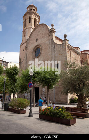 Eglésia Parroquial de Santa Maria Kirche ich Sant Nicolau, Calella De La Costa, Costa del Maresme, Katalonien, Spanien, Europa Stockfoto