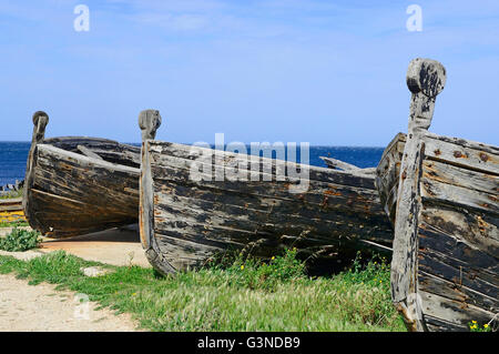 Tonnara Bonagia, altes Boot, Trapani, Sizilien, Italien, Europa Stockfoto