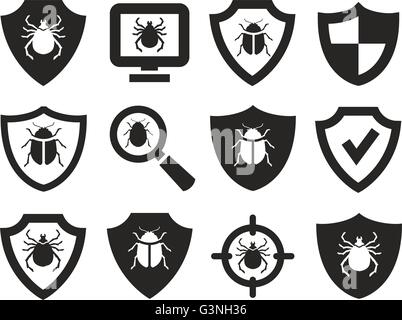 Antivirus-Schutz. Web Icons set Stock Vektor