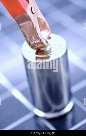Ein Studio-Foto Nahaufnahme einer Batterie Stockfoto