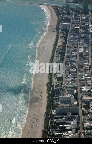 Luftaufnahme, South Beach, Ocean Drive, Miami Beach, Florida, USA Stockfoto