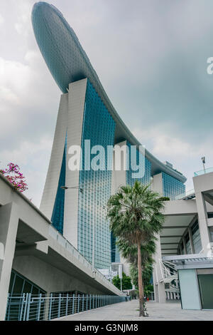 Futuristic Marina Bay Sands Hotel vom Architekten Moshe Safdie, Singapur, Marina Bay, Downtown Core Stockfoto