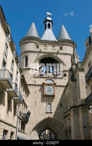 Uhrturm, der Grosse Cloche, Bordeaux, Gironde, Frankreich Stockfoto