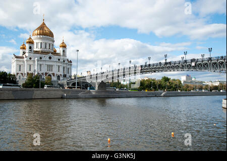 Kathedrale von Christus dem Erlöser am Ufer des Flusses Moskwa, Moskau, Russland Stockfoto