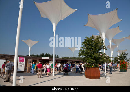 Ticketing-Bereich am Eingang zum Floriade 2012, Horticultural World Expo, Venlo, Limburg, Niederlande, Europa Stockfoto