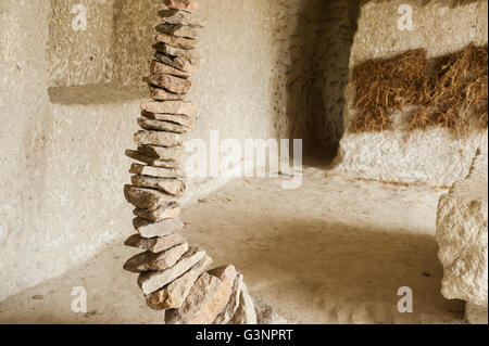 Farkasko Höhle Kunst im 500 Jahre alten Trygolyte Häuser, Eger, Ungarn, Europa Stockfoto