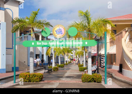 Shopping-District, Port Zante, St. Kitts, Karibik Stockfoto