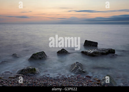 Götterdämmerung. Puçol Strand. Spanien. Stockfoto