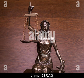 Statue der Gerechtigkeit, Begriff Stockfoto