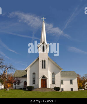 Ländliche Kirche, Midwest, Ohio, in der Nähe von Akron, USA Stockfoto