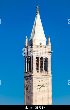 Campanile in Berkeley, Kalifornien, an einem sonnigen Tag mit niemand Stockfoto