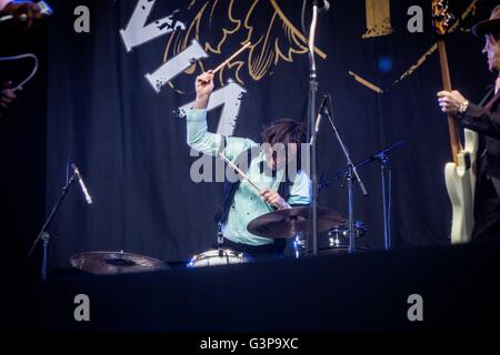 Landgraaf, Niederlande 12. Juni 2016 Vintage Trouble Höchstleistungen live Pinkpop Festival 2016 © Roberto Finizio / Alamy Live News Stockfoto