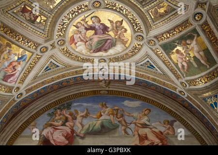 Zimmer die Unterschrift, Stanzen des Raffael, Apostolischen Palast, Vatikanische Museen, Rom, Italien Stockfoto