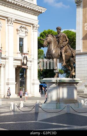 Kopie des Bronze-Reiterstandbild von Marcus Aurelius, 2. Jh. n. Chr., Capitoline Museum, Rom, Italien Stockfoto