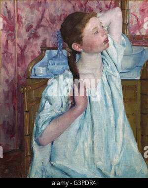 Mary Cassatt - Mädchen arrangieren ihr Haar - National Gallery of Art, Washington DC Stockfoto