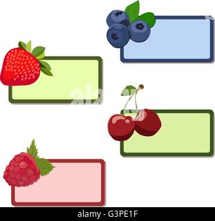 Etiketten-Beeren, isolierte Vektor Stock Vektor