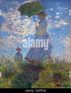 Claude Monet - Frau mit einem Sonnenschirm - Madame Monet und ihr Sohn - National Gallery of Art, Washington DC Stockfoto