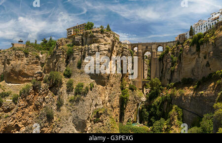 Steinerne Brücke Puente Nuevo in Ronda, Spanien Stockfoto