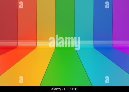 Abstrakten Regenbogen Farben Linien Hintergrund, 3D rendering Stockfoto