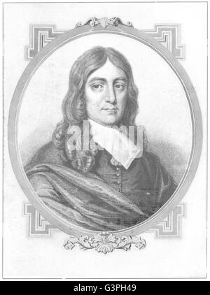 Dichter: John Milton, antique print 1907 Stockfoto