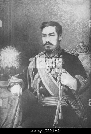 JAPAN: Seine kaiserliche Majestät Mutsuhito, Kaiser von Japan, alte print 1907 Stockfoto