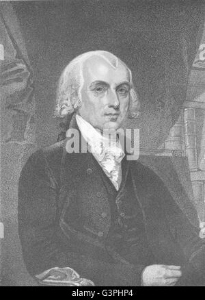 JAMES MADISON: 4. Präsident der Vereinigten Staaten, antique print 1907 Stockfoto