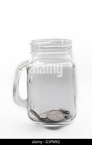 Rupie-Münze innerhalb Jar Stockfoto