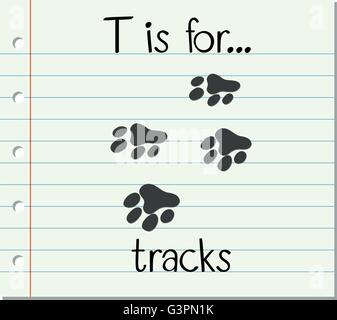 Flashcard Buchstabe T ist für Titel-illustration Stock Vektor