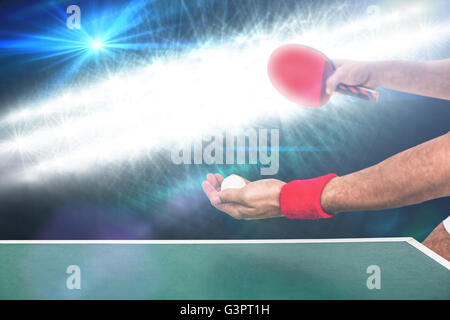 Athlet Mann Tischtennis spielen Stockfoto