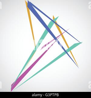 Bunte Linien Formen abstrakt isoliert auf weißem Hintergrund-Vektor-illustration Stock Vektor