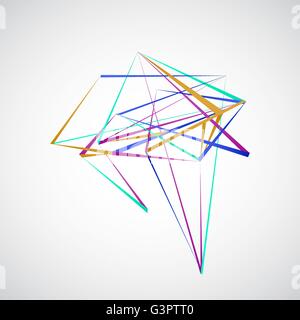 Bunte Linien Formen abstrakt isoliert auf weißem Hintergrund-Vektor-illustration Stock Vektor