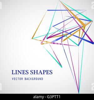 Bunte Linien Formen abstrakt isoliert auf weißem Hintergrund-Vektor-illustration Stock Vektor