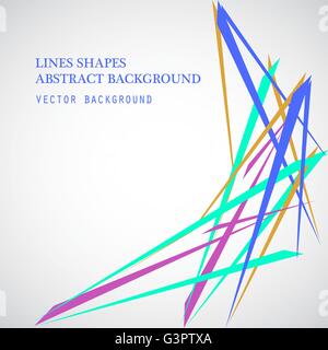 Bunte Linien Formen abstrakt isoliert auf weißem Hintergrund-Vektor-illustration Stock Vektor