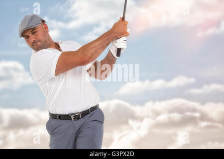 Zusammengesetztes Bild der Golfplayer ein Schuss Stockfoto