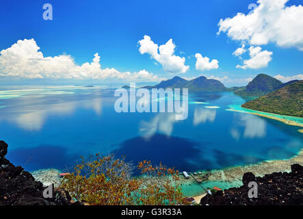 Landschaft auf Bohey Dulang Insel in der Nähe der Insel Sipadan. Sabah Borneo, Malaysia. Stockfoto