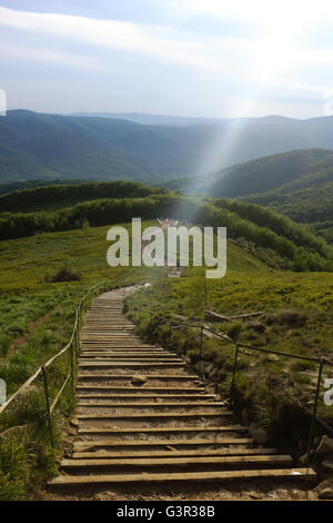 Tarnica Blick von oben in den Polnischen Nationalpark Bieszczady Gebirge Stockfoto