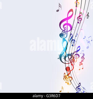 abstrakte hellen Hintergrund mit funky Musiknoten Stockfoto