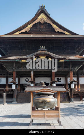 Main Hall von Zenko-Ji (Zenkoji) Tempel, Nagano, Japan Stockfoto