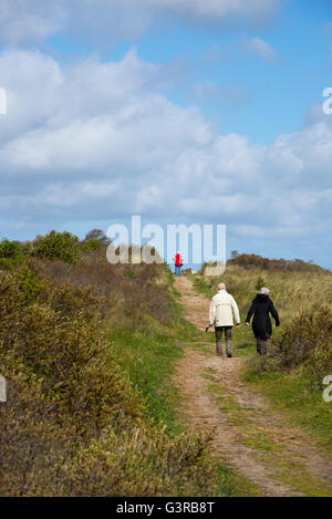 Menschen gehen an Muy Natur reservieren bei Texel-holland Stockfoto