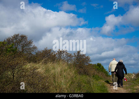 Menschen gehen an Muy Natur reservieren bei Texel-holland Stockfoto