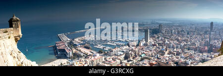 Alicante Stadt von Santa Barbara Burg Stockfoto