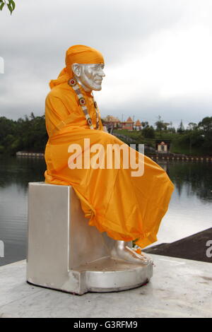 Mauritius, Grand Bassin, Ganga Talao Tempel Statue des indischen spirituellen Meister Shirdi Sai Baba Stockfoto