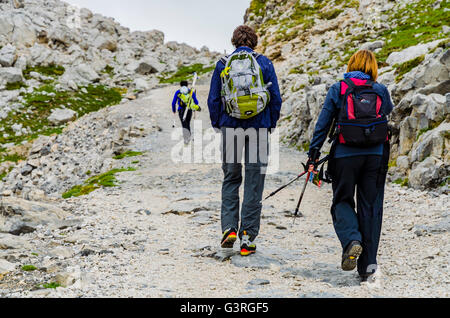 PR-PNPE 24 - Route Aliva Häfen. Picos de Europa, Kantabrien, Spanien, Europa Stockfoto