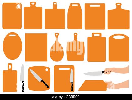 Satz von Küche-Schneidebretter Stock Vektor