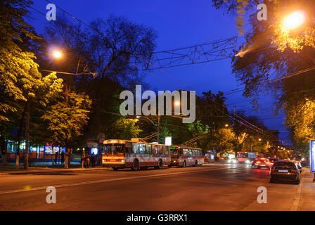 Boulevard Bulevardul Stefan Cel Mare Si Sfint, Moldawien, Chisinau (Kischinjow) Stockfoto