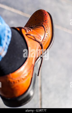 Brogue braun Schuh Stockfoto