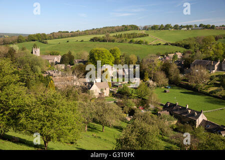 Blick über Cotswold Dorf, Naunton, Cotswolds, Gloucestershire, England, Vereinigtes Königreich, Europa Stockfoto