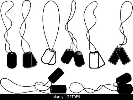 Reihe von verschiedenen Erkennungsmarken Stock Vektor